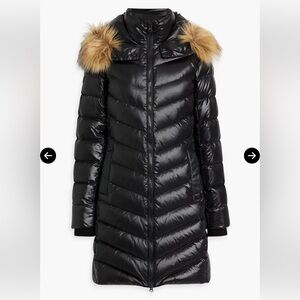 NWT $695 RUDSAK Plush-Trimmed Quilted Luxury Women’s Down Coat Black Size M & L